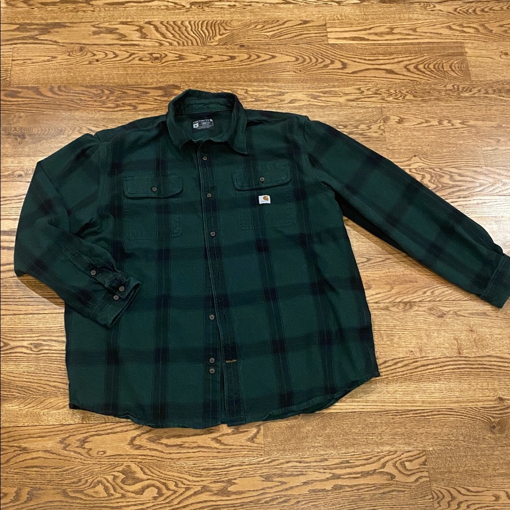 Carhartt plaid flannel loose fit heavyweight flannel 100% cotton XL durable